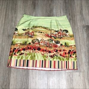 Multicolored skirt with side zipper